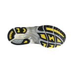 JeevzPlug JJJJound x ASICS Gel-Kayano 14 sneaker outsole featuring yellow and black traction patterns on white base