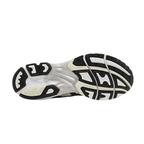 JeevzPlug ASICS Gel-Kayano 14 sneaker outsole in black, cream, and metallic plum with durable rubber traction pattern
