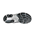 JeevzPlug ASICS Gel-Kayano 14 sneaker outsole in grey, black, and white with technical traction pattern