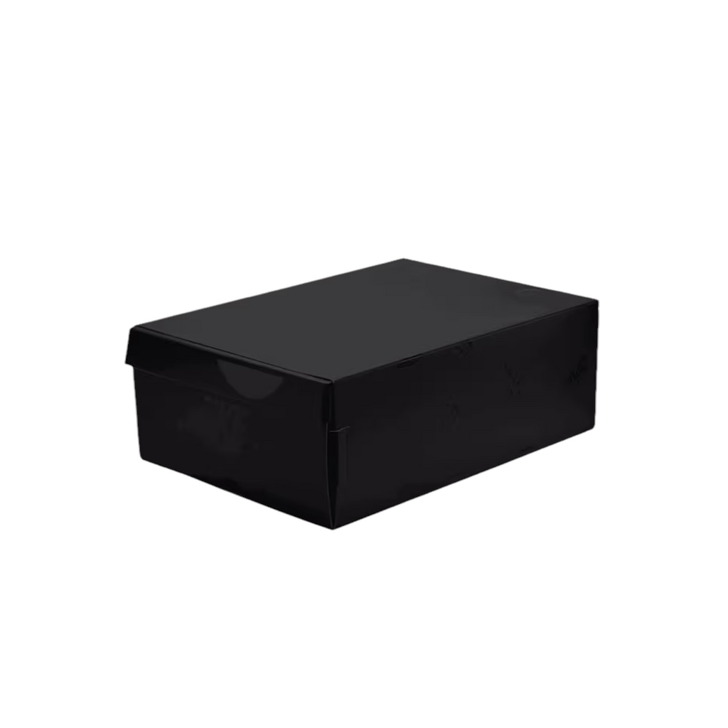 JeevzPlug black Nike Air Jordan 1 Travis Scott Black Phantom sneaker box with minimalist design