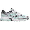 JeevzPlug Saucony Progrid Omni 9 sneakers in aqua, white, and silver with mesh upper and performance cushioning