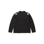 JeevzPlug Supreme x Playboy black long-sleeve football top with white star graphics on the shoulders.