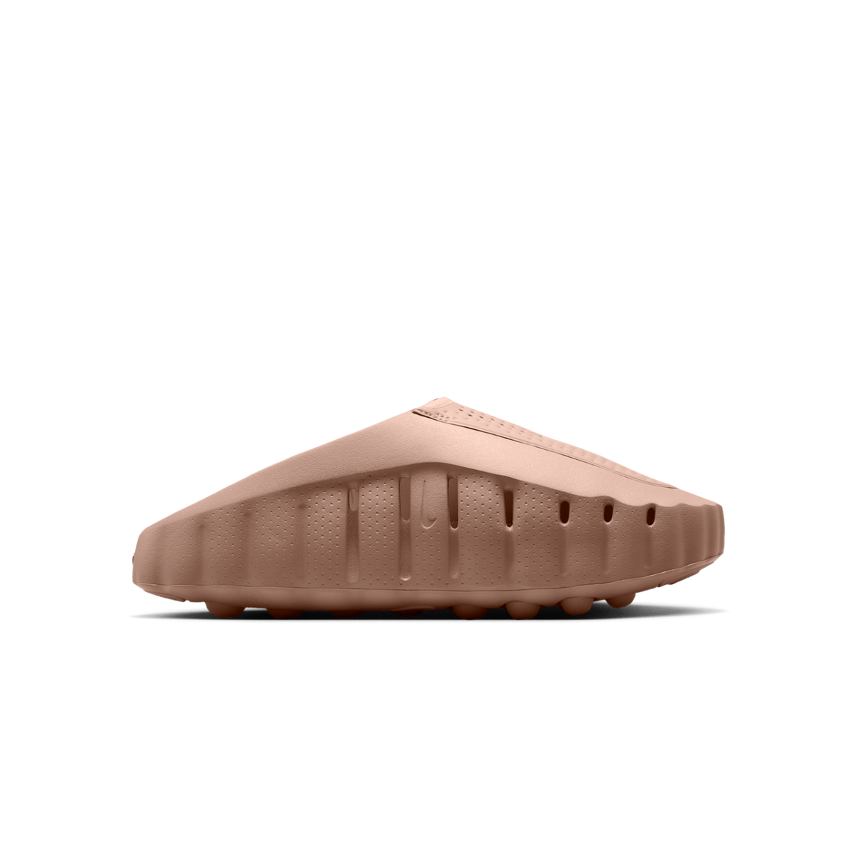 JeevzPlug Nike Mind 001 Slide in Sand Drift hemp colour with a molded upper, side perforations, and textured outsole.