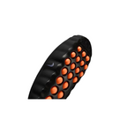 JeevzPlug Nike Mind 001 Slide in black with orange circular traction pods on the durable rubber outsole
