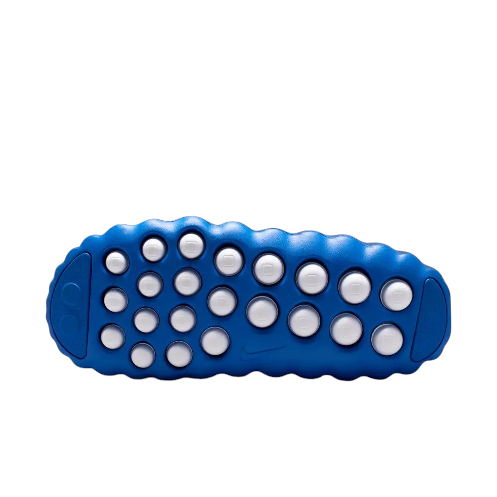 JeevzPlug Nike Mind 001 Slide in Game Royal blue featuring a contoured footbed with 22 textured white massage nodes.