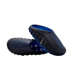 JeevzPlug Nike Mind 001 Slide in Blackened Blue and Game Royal with metallic copper swoosh and textured footbed