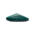 JeevzPlug Nike Mind 001 Slide in Mineral Slate green with a minimalist one-piece upper and orange outsole details.