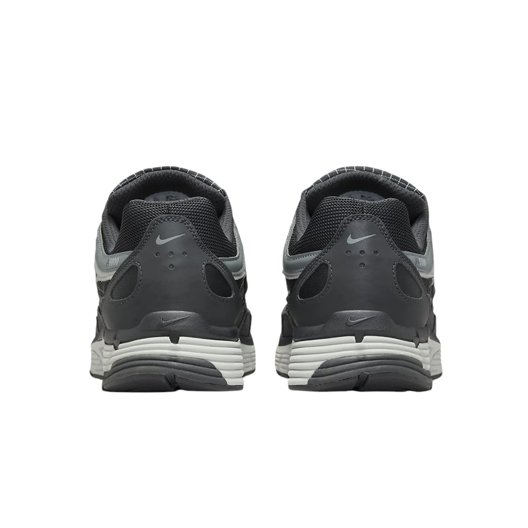 JeevzPlug Nike P-6000 Winterised sneakers in anthracite and smoke grey, rear view showing durable heel construction.