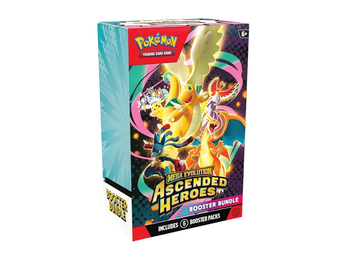 JeevzPlug Pokemon TCG Mega Evolution Ascended Heroes 6-pack booster bundle box featuring iconic Pokemon artwork