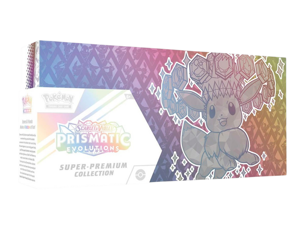 JeevzPlug Pokemon TCG Scarlet & Violet Prismatic Evolutions Super Premium Collection box with Eevee illustration