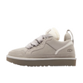 JeevzPlug UGG Lowmel Trainer in pumice grey featuring suede and mesh upper with signature sheepskin tongue detail