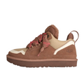 JeevzPlug UGG Lowmel Trainer in Rocky Oak brown suede and mesh with thick patterned laces and plush collar