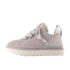 JeevzPlug UGG Lowmel Trainer in ceramic cream suede and mesh with thick laces and a platform sole