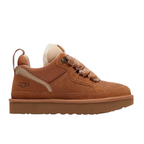 JeevzPlug UGG Lowmel Trainer in chestnut brown suede and mesh with a thick platform sole and plush lining