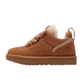 JeevzPlug UGG Lowmel Trainer in chestnut brown suede and mesh with a thick platform sole and plush interior lining.