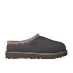 JeevzPlug UGG Tasman Slipper II in dark grey suede with signature embroidered braid collar and durable rubber sole