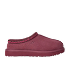 JeevzPlug UGG Tasman Slipper II in burnt magenta suede with signature braided collar and embossed logo