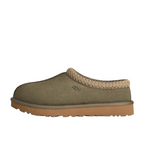 JeevzPlug UGG Tasman Slipper II in moss green suede with signature braided collar and durable gum rubber sole