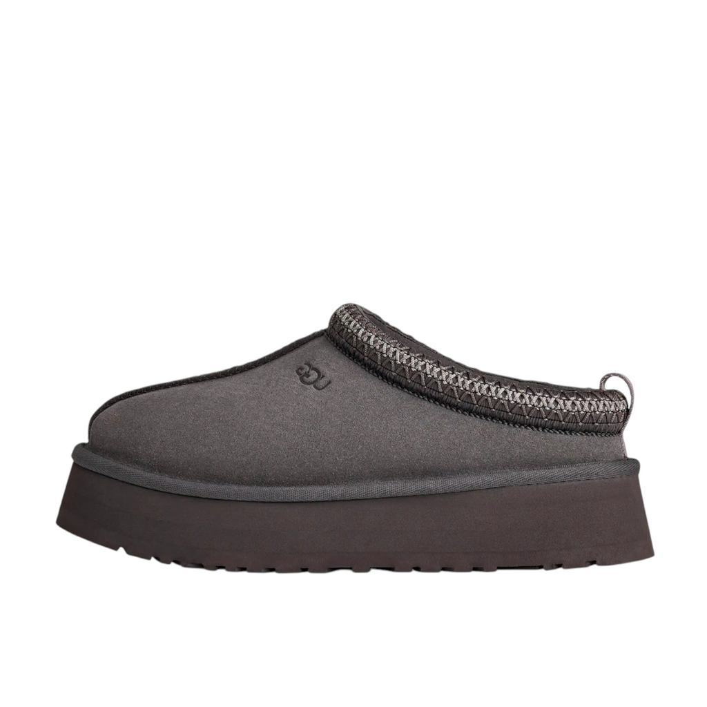 JeevzPlug UGG Tazz Slipper II in obsidian blue with a platform sole and braided collar detail