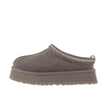 JeevzPlug UGG Tazz Slipper II in smoke plume grey suede with a thick platform sole and braided collar detail