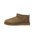 JeevzPlug UGG Ultra Mini Antelope suede ankle boots in a brown and green earth tone colorway with a flat rubber sole.