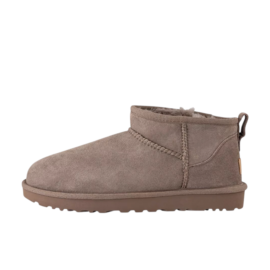 JeevzPlug UGG Ultra Mini Caribou brown suede ankle boots with plush lining and a low-profile silhouette