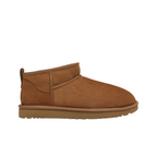 JeevzPlug UGG Ultra Mini boot in chestnut brown suede with a low-cut ankle and signature flat rubber sole