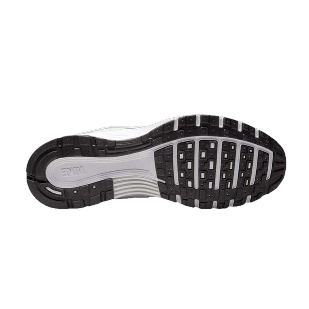 JeevzPlug Nike P-6000 sneaker showing the black and white rubber outsole with textured traction pattern
