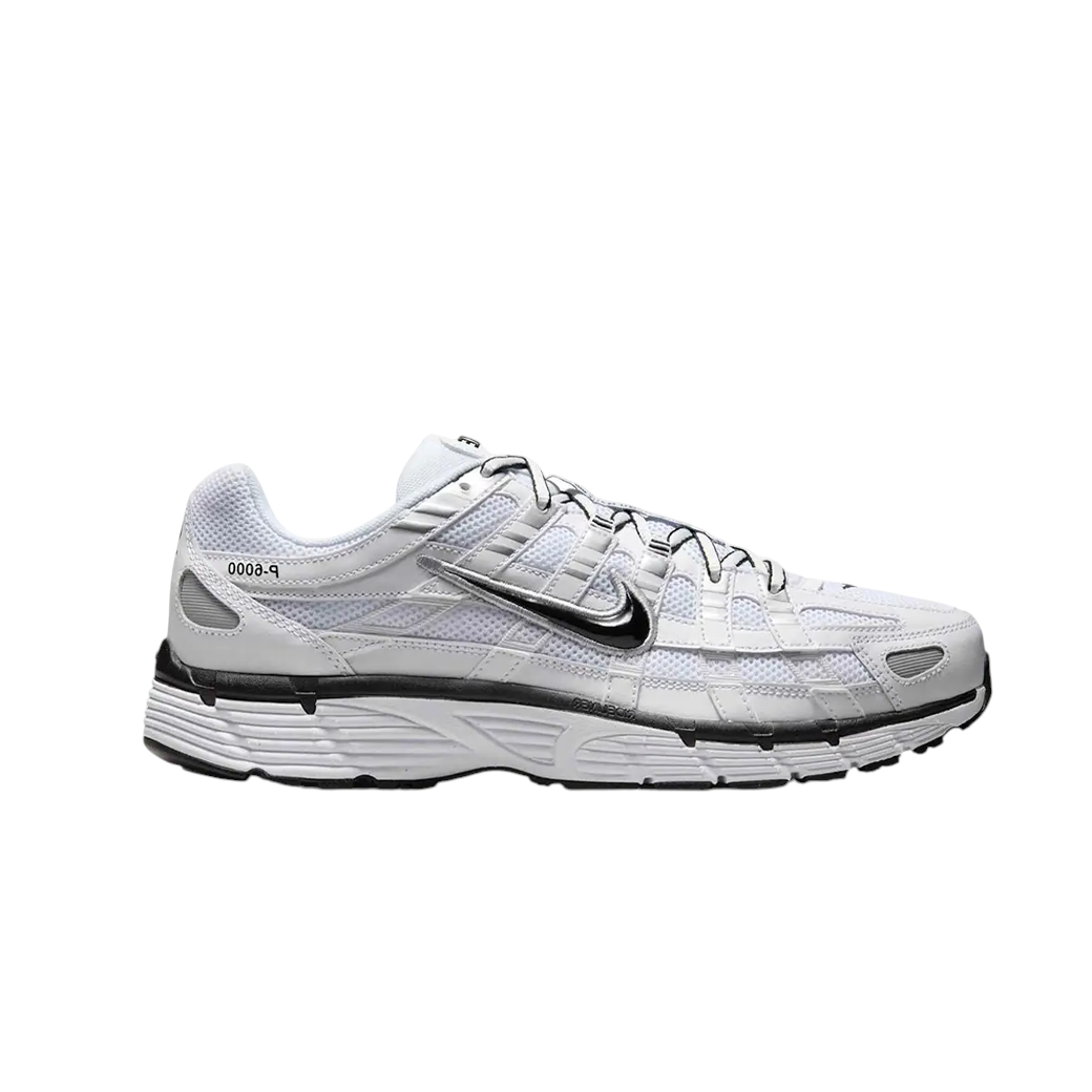 Nike P-6000 White Metallic Silver Black