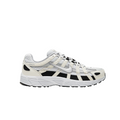 JeevzPlug Nike P-6000 sneaker in sail, wolf grey, and white with black mudguard and mesh upper side profile view