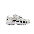JeevzPlug Nike P-6000 sneaker in sail, wolf grey, and white with black mudguard and mesh upper side profile view
